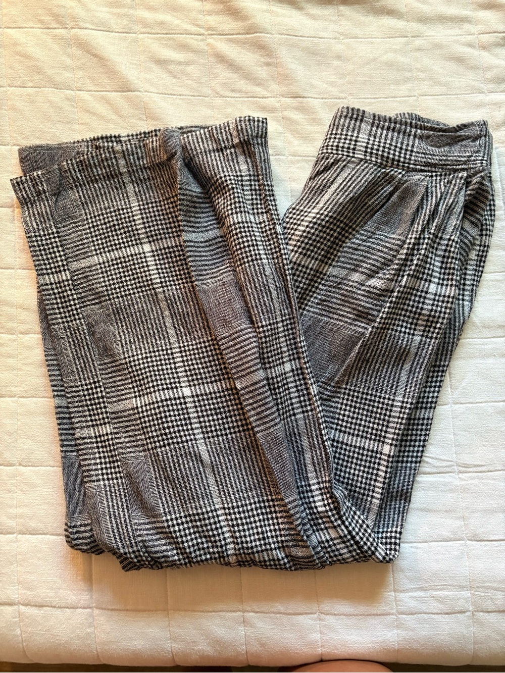 bp. Wide Leg Plaid Pants in Black and White